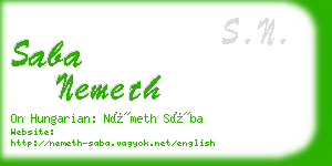 saba nemeth business card